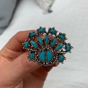 Turquoise boho style pin